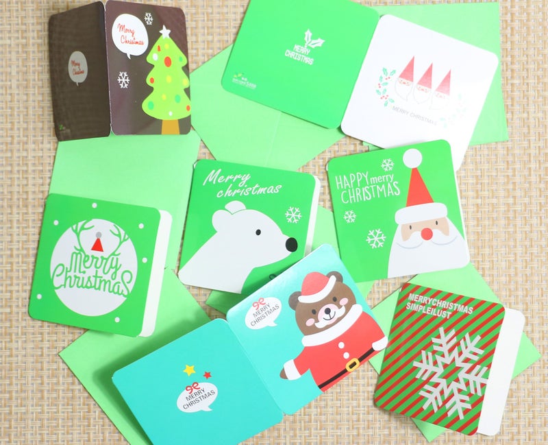 Rayker 24 Pack RQKER Mini Christmas Greeting Cards & Envelopes, Cute Stweety Small Size 3"x 3" Merry Christmas Greeting Cards Festival Color Pattren 2 (Pack of 24) - Image 3